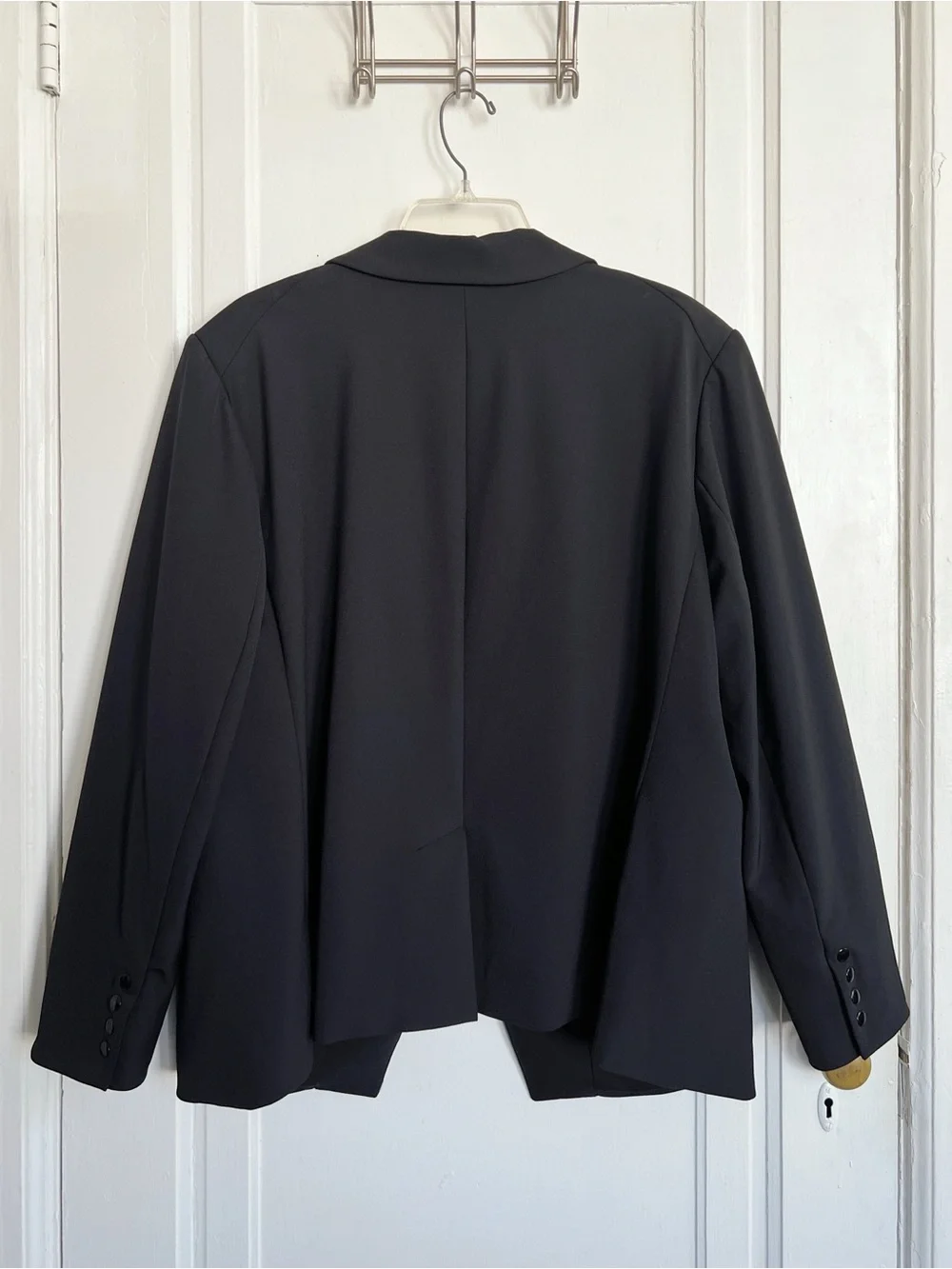 Veronica Beard • Scuba Dickey Jacket black single button blazer stretch unlined